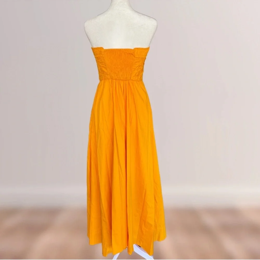 NWOT MANGO Flared Corset Dress in Neon Orange Size 4 - Picture 8 of 13